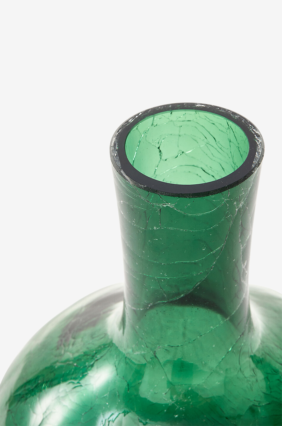 POLS POTTEN Vase en verre craquelé Ball Body S Maison VERT FONCÉ 2