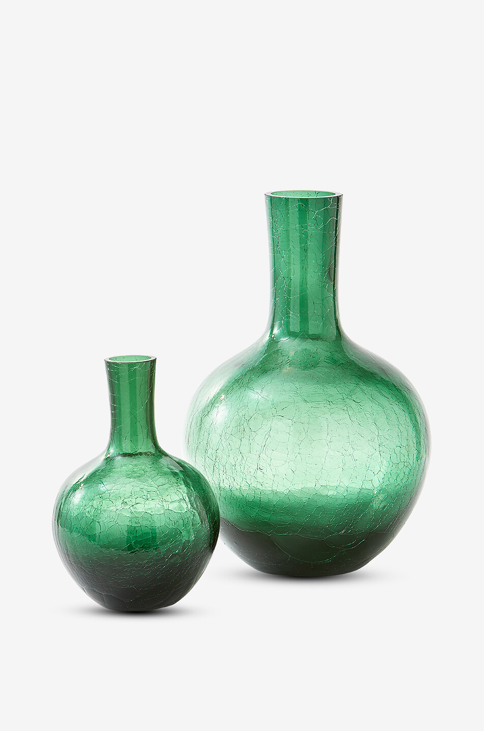 POLS POTTEN Vase en verre craquelé Ball Body S Maison VERT FONCÉ 4