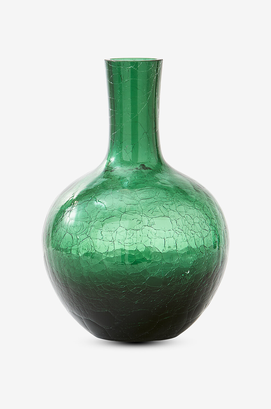 POLS POTTEN Vase en verre craquelé Ball Body S Maison VERT FONCÉ 5