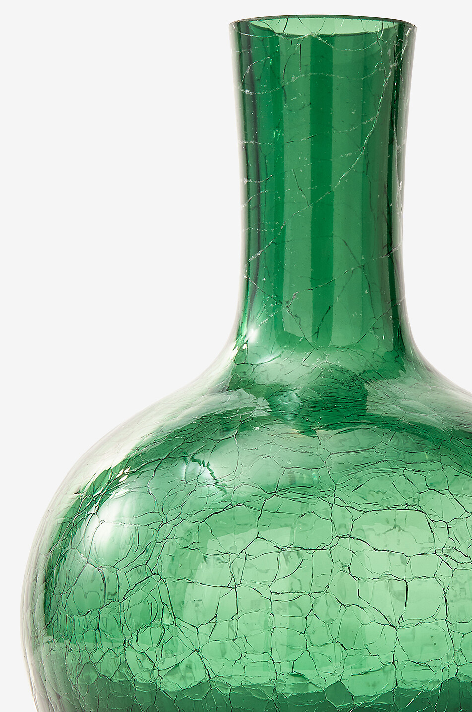 POLS POTTEN Vase en verre craquelé Ball Body S Maison VERT FONCÉ 6