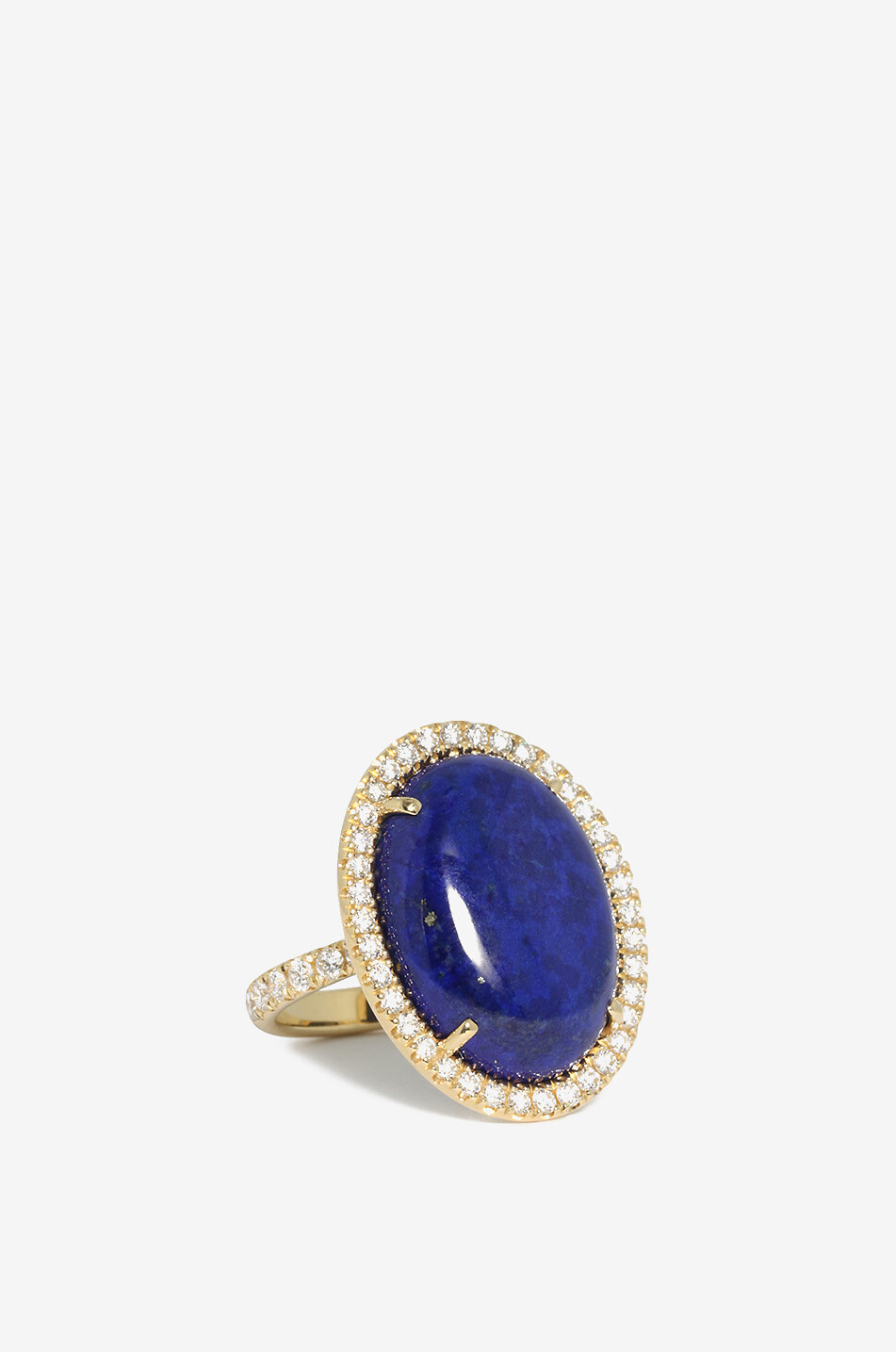 Ring aus Gelbgold und Diamanten Lapis Lazuli
