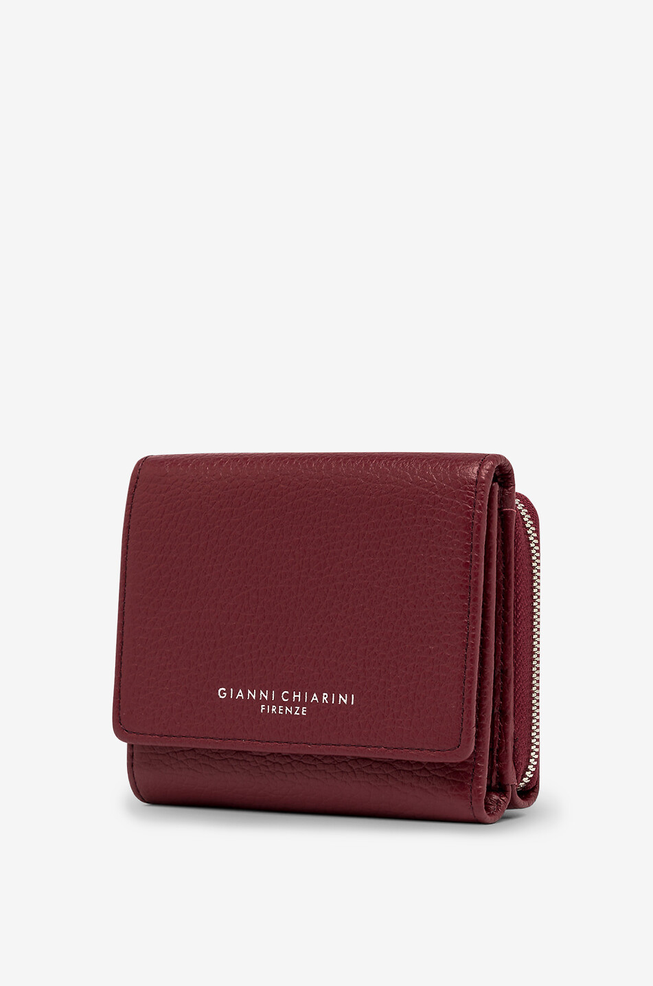 GIANNI CHIARINI Kleine Brieftasche aus genarbtem Leder Grain Damen DUNKELROT 3