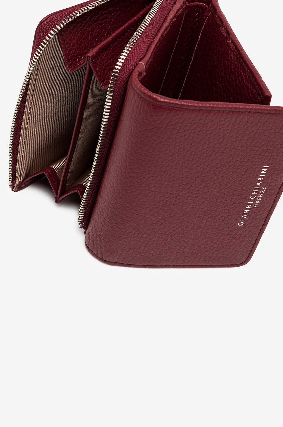 GIANNI CHIARINI Kleine Brieftasche aus genarbtem Leder Grain Damen DUNKELROT 5