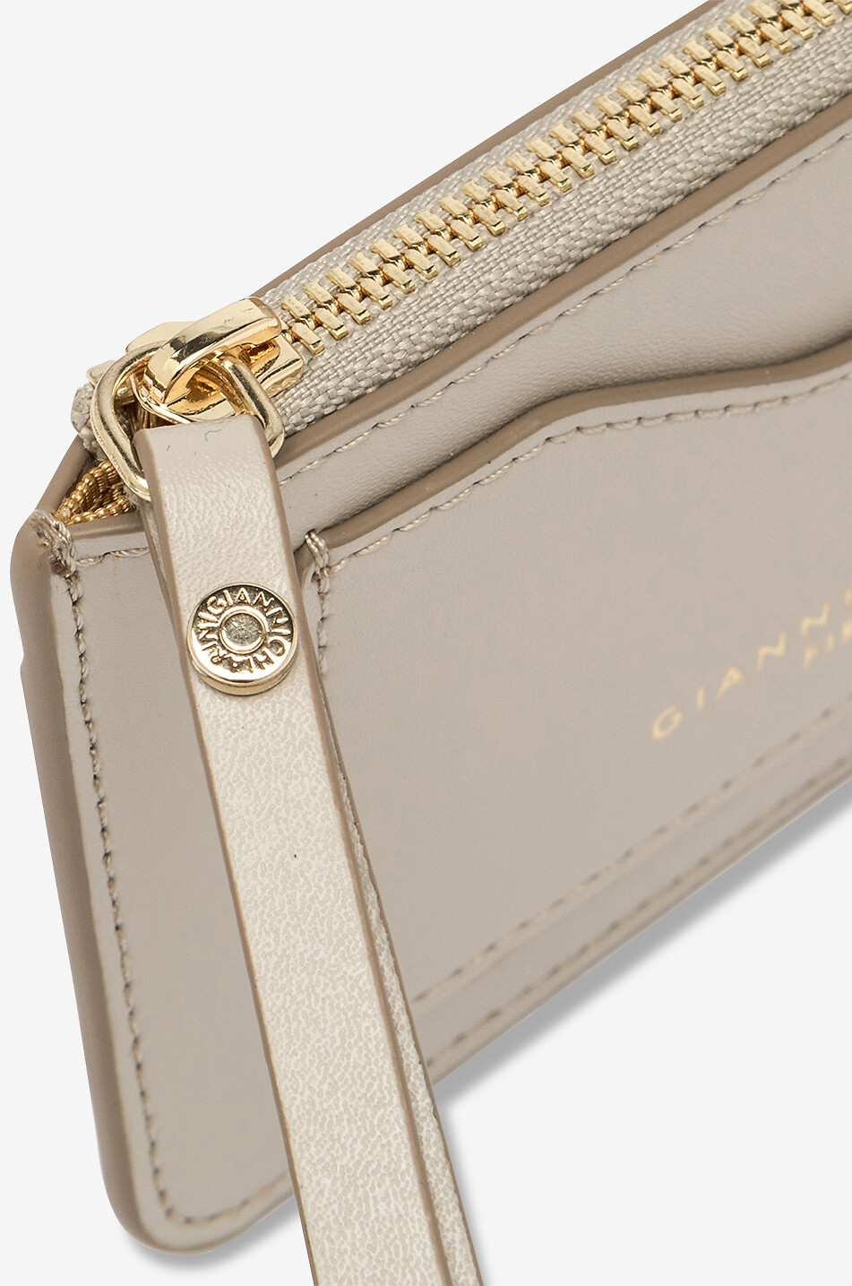 GIANNI CHIARINI Porte-cartes zippé en cuir Dollaro Femme BLANC CASSE 4