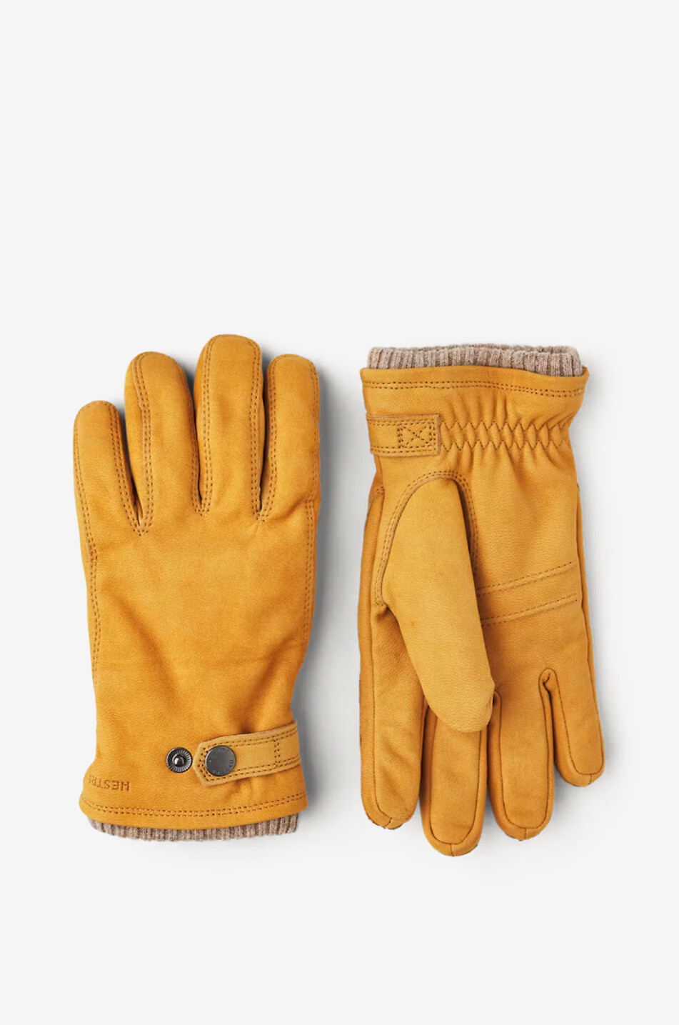 HESTRA Bergvik knit and nubuck gloves Men YELLOW 1