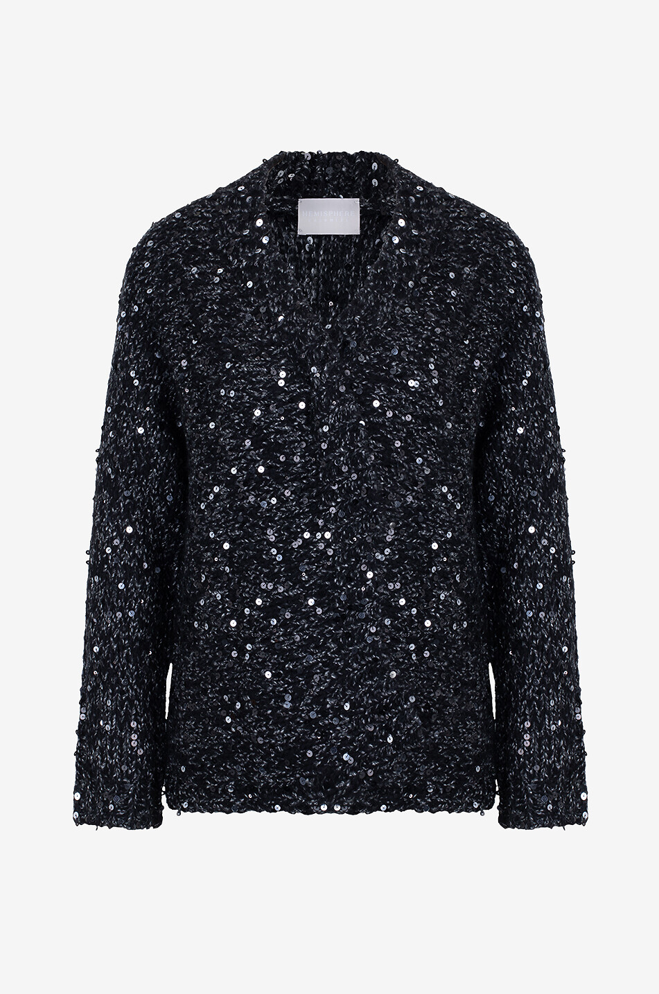 HEMISPHERE Sequin-adorned open cashmere and silk cardigan Women BLACK 1