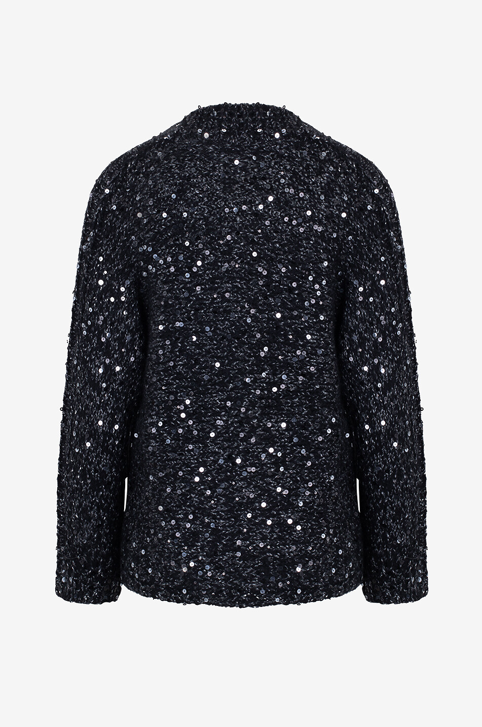 Offener Kaschmir- und Seidencardigan mit Pailletten