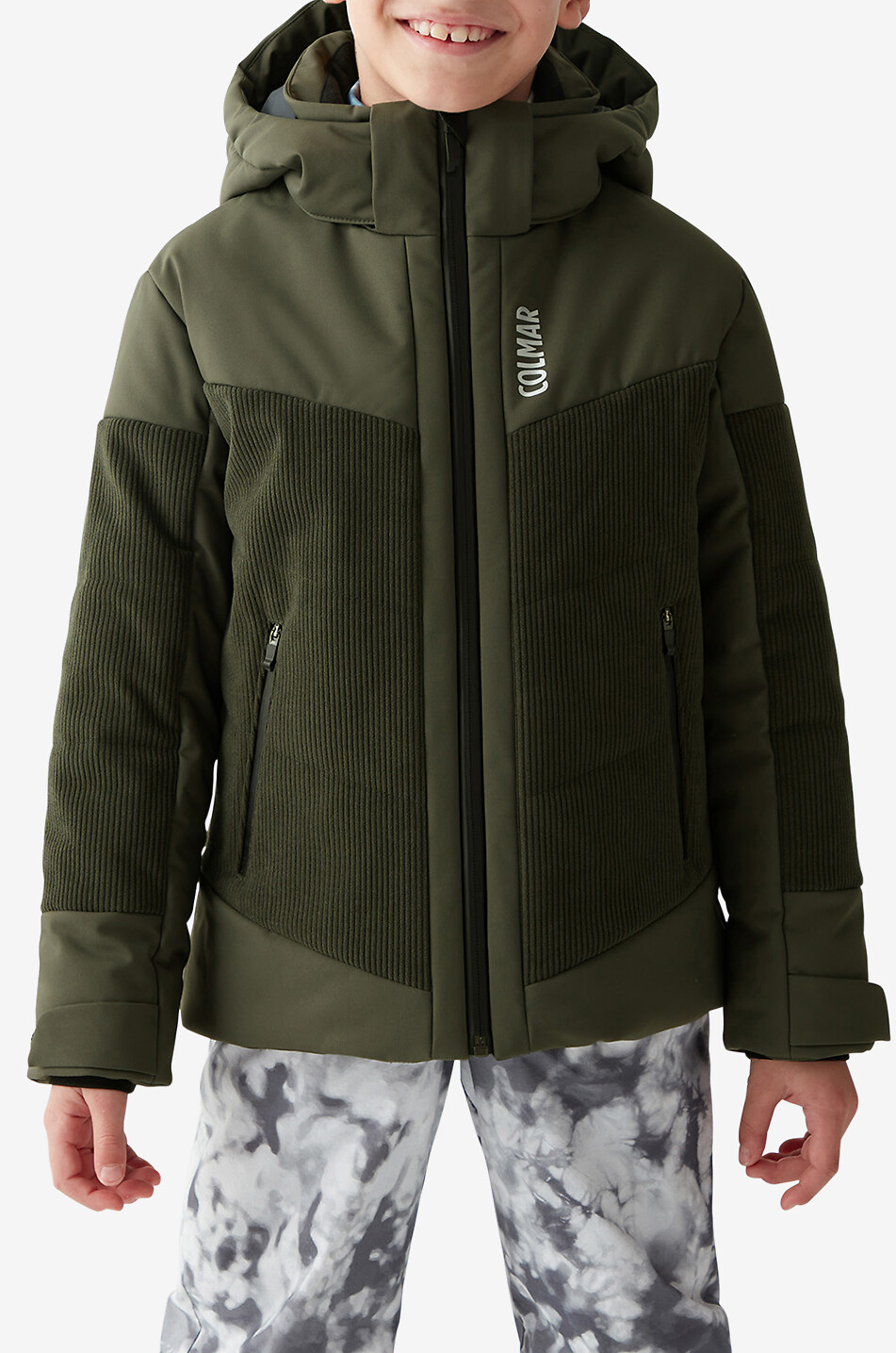 COLMAR Jungen-Skijacke aus Nylon und Cordsamt Unisex KHAKI 3