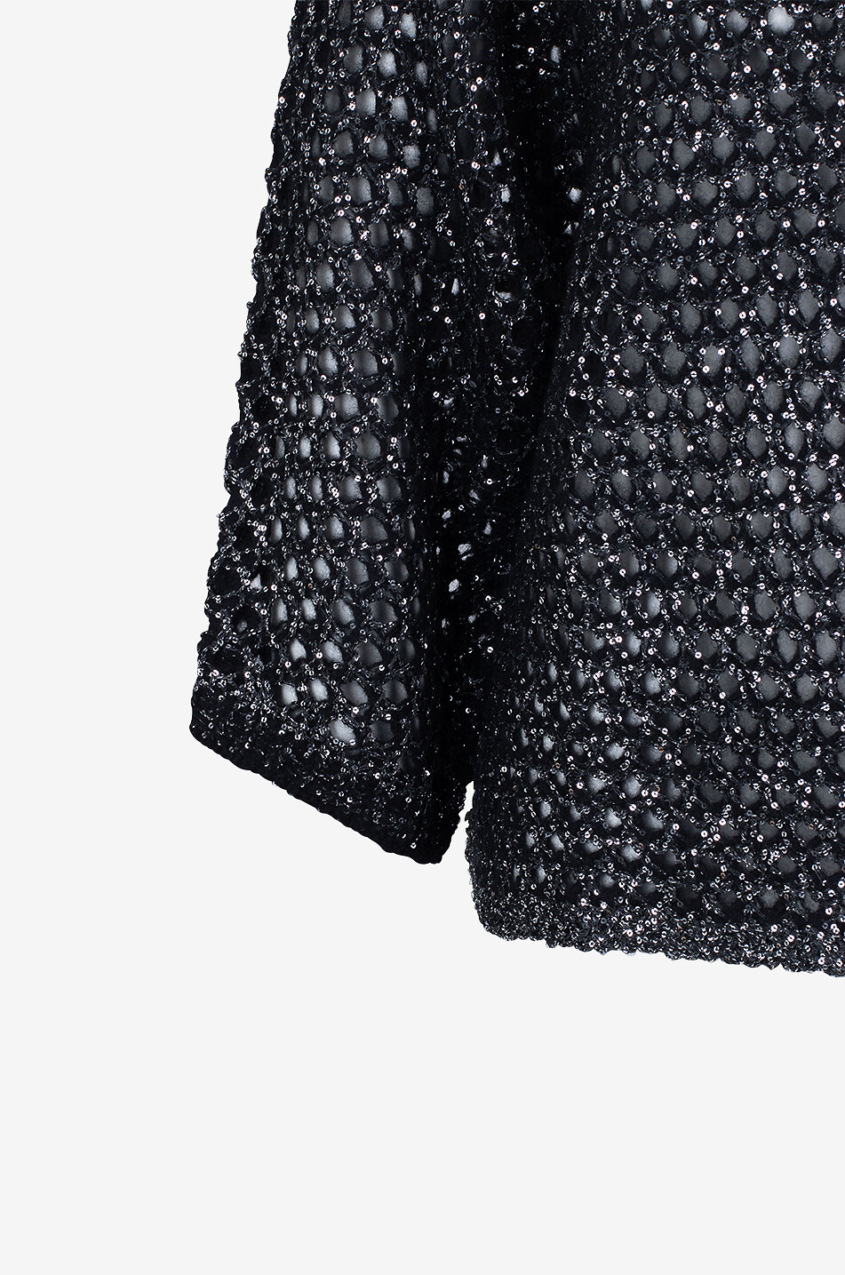 HEMISPHERE Netzstrick-Pullover aus Kaschmir mit Pailletten Damen SCHWARZ 3