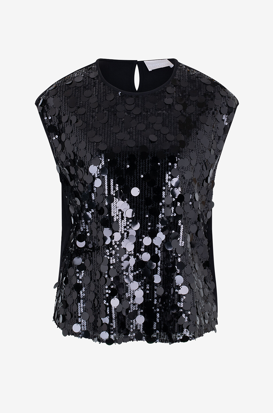 Black sleeveless sequin top online