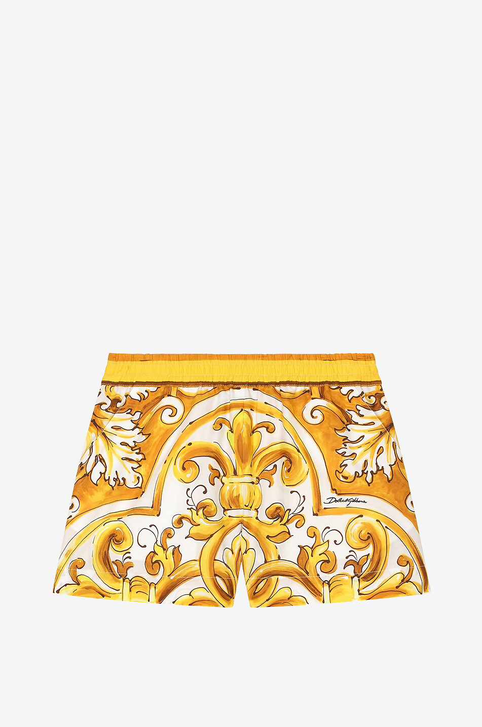 DOLCE & GABBANA Short en popeline fille Majolica Fille JAUNE 1
