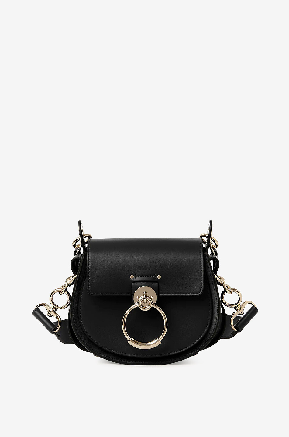 Tess Small smooth leather and suede shouder bag