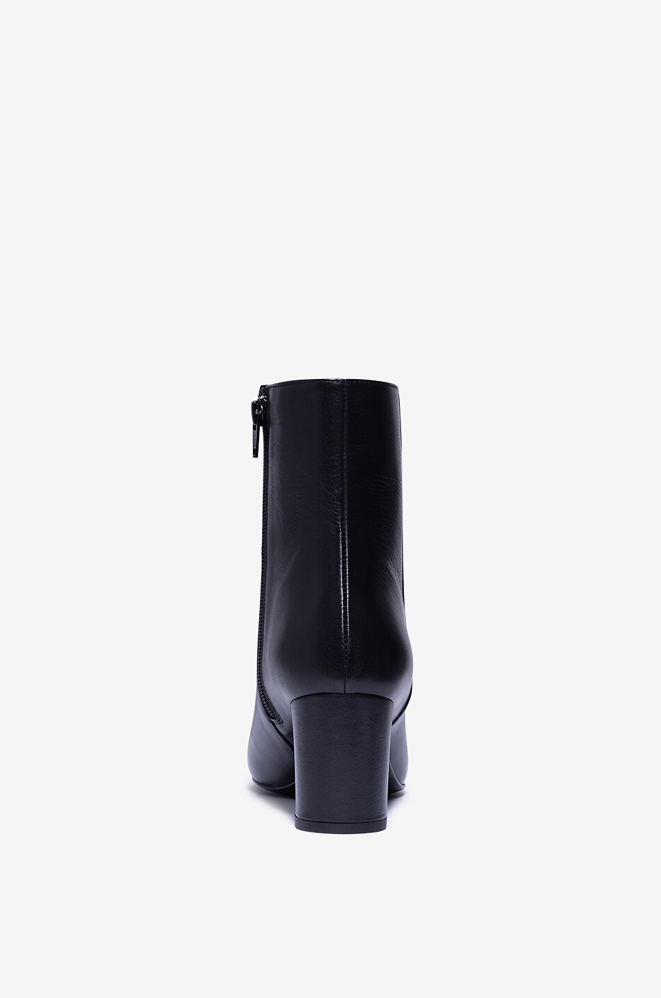 Bottines en cuir lisse à talon carré Ronnie 65