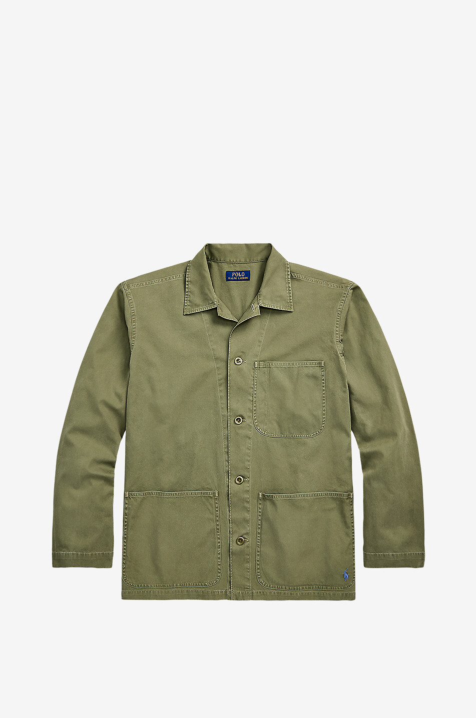 POLO RALPH LAUREN Faded twill shirt jacket Men DARK GREEN 1