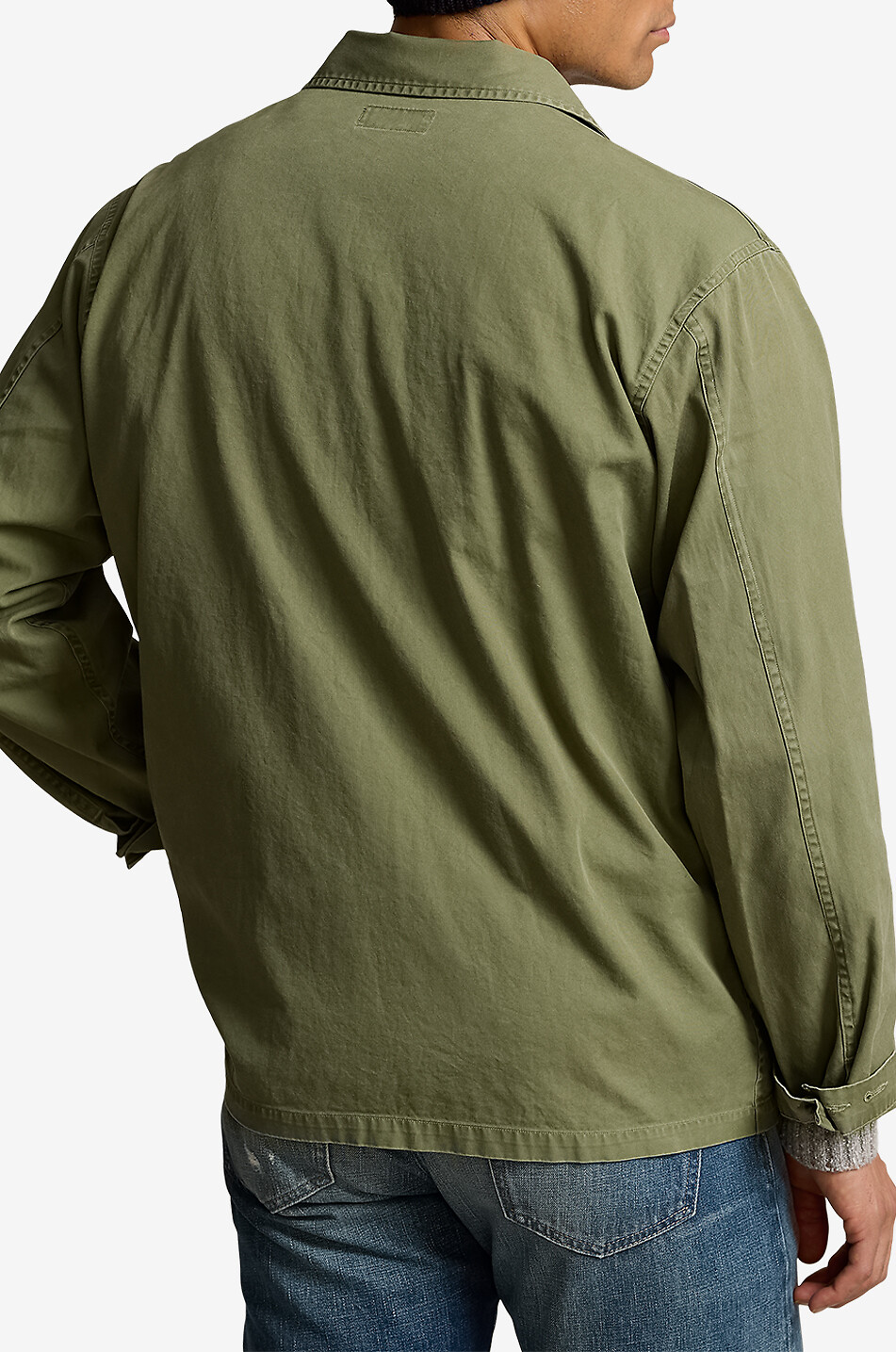 POLO RALPH LAUREN Faded twill shirt jacket Men DARK GREEN 3