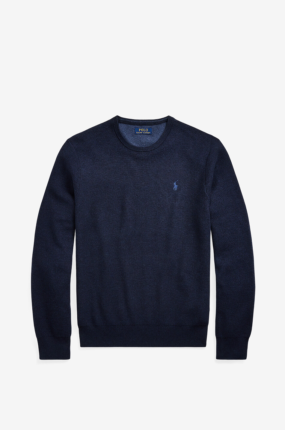 Pull à col rond en coton en maille piquée Pony