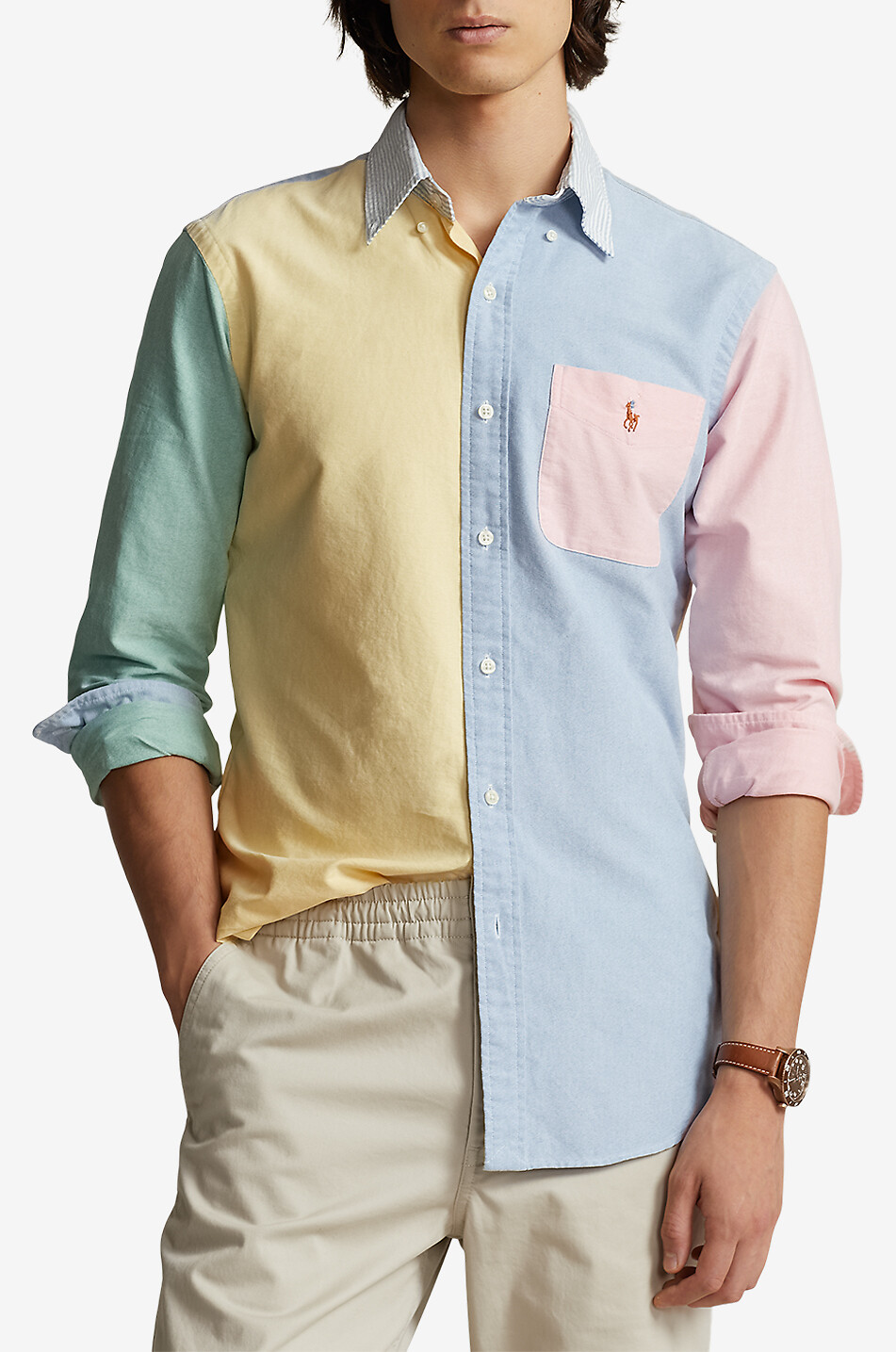 POLO RALPH LAUREN Colour-Block-Hemd Custom Fit Oxford Fun Herren BUNT 2
