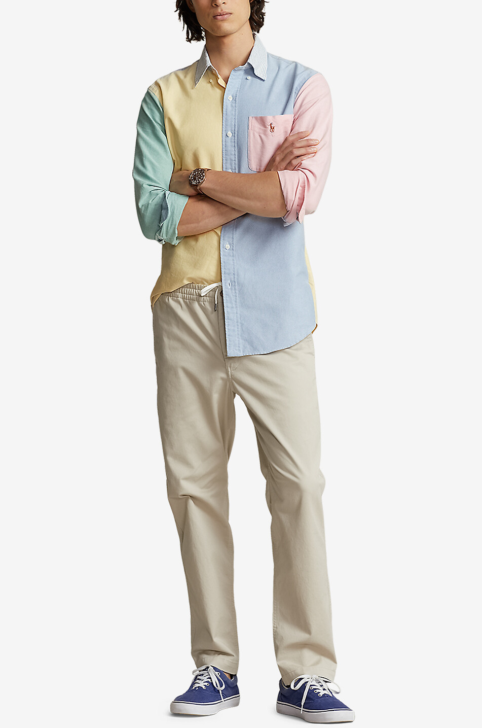 POLO RALPH LAUREN Colour-Block-Hemd Custom Fit Oxford Fun Herren BUNT 4