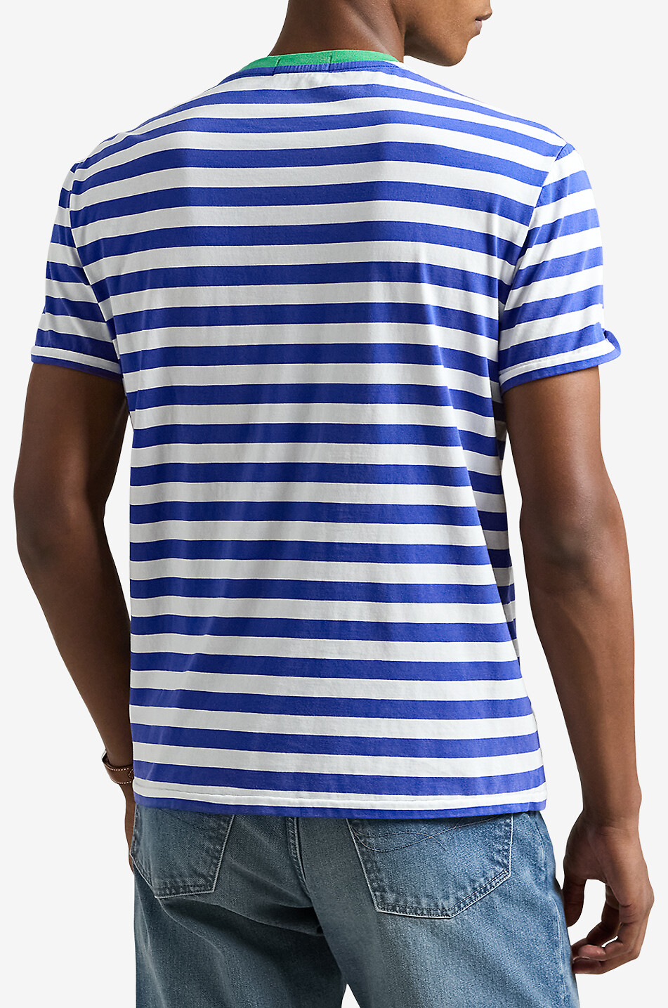 POLO RALPH LAUREN T-shirt rayé à manches courtes Classic Fit Homme BLEU FONCE 3