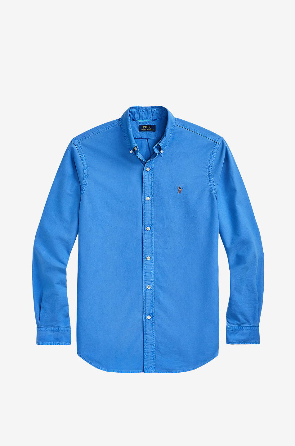 POLO RALPH LAUREN Oxford-Hemd Custom Fit Garment-Dyed Herren MITTELBLAU 1