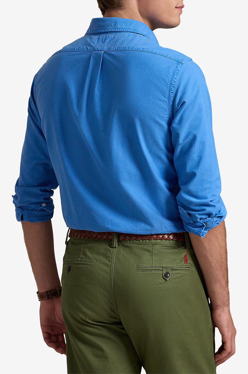 POLO RALPH LAUREN Oxford-Hemd Custom Fit Garment-Dyed Herren MITTELBLAU 3