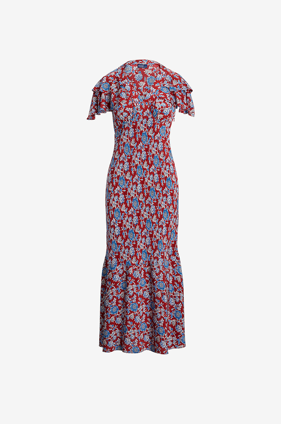 POLO RALPH LAUREN Midi empire dress in floral silk Women RED 1