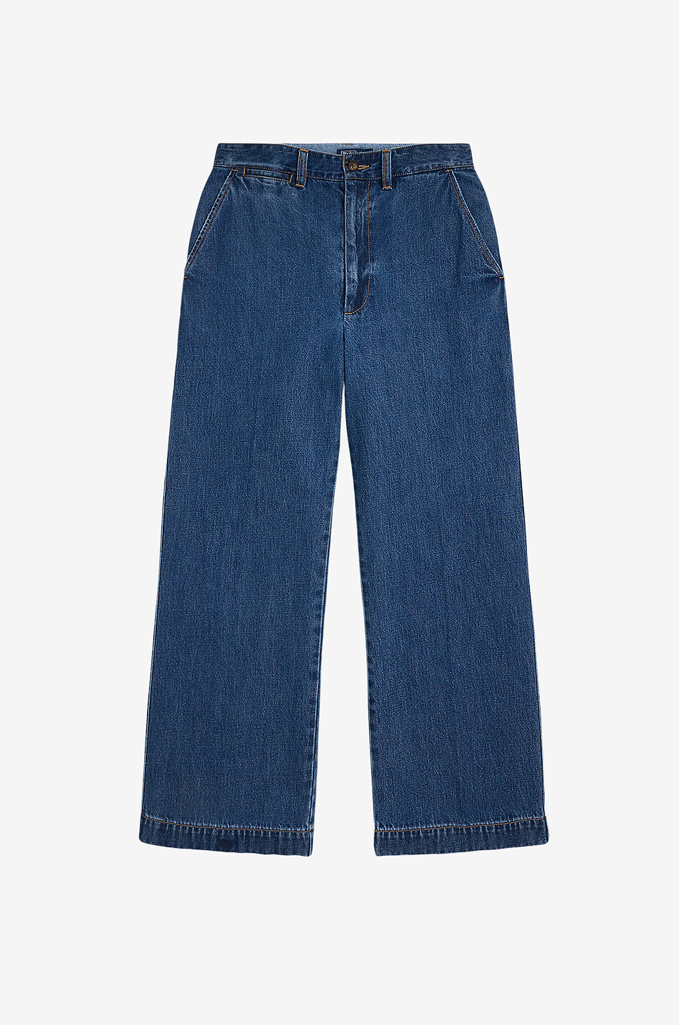 Jean large raccourci effet vintage Medium Indigo