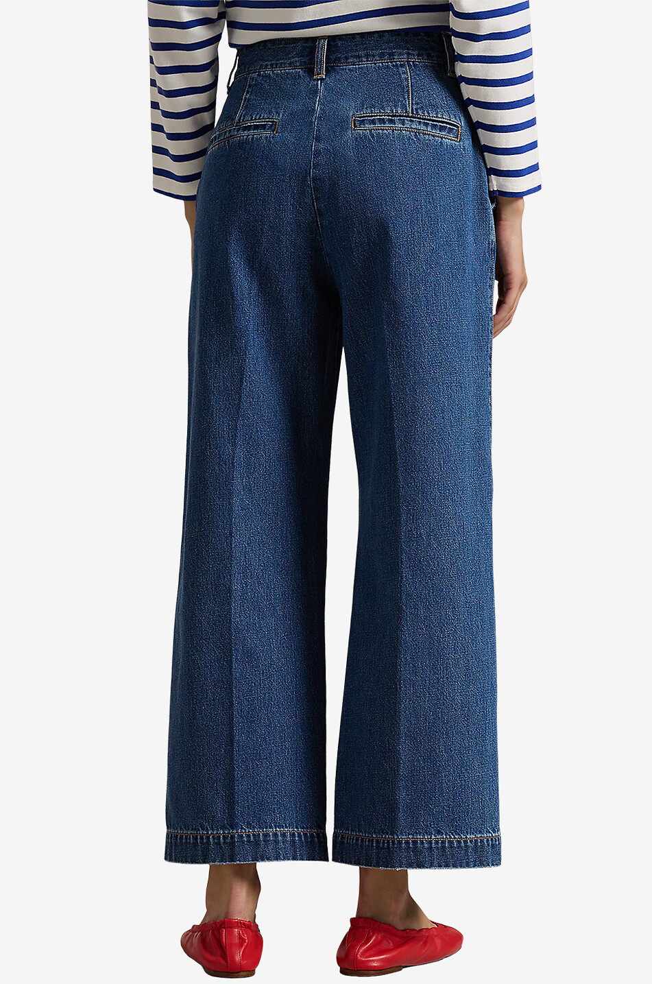 Jean large raccourci effet vintage Medium Indigo