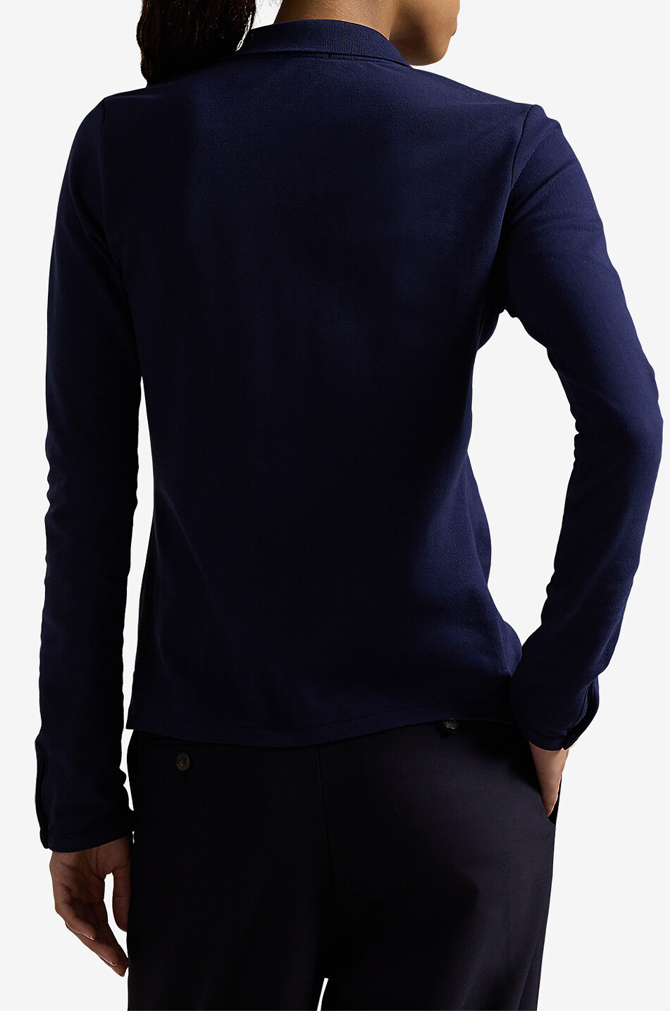 POLO RALPH LAUREN Pony long-sleeved cotton piqué shirt Women DARK BLUE 3