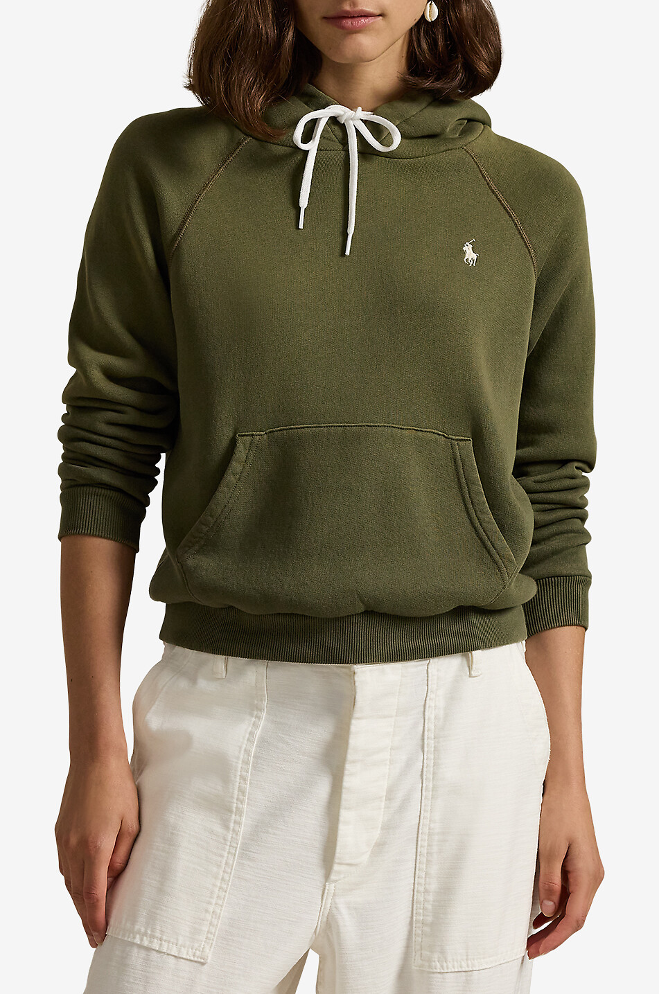 POLO RALPH LAUREN Sweat-shirt à capuche Shrunken Fit Pony Femme KAKI 2
