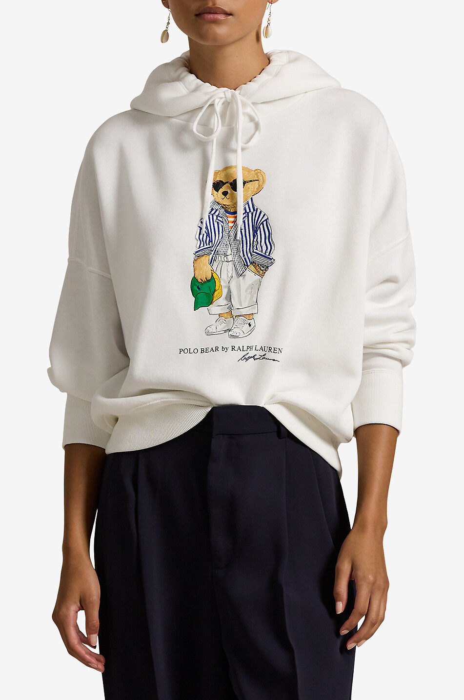 POLO RALPH LAUREN Sweat-shirt à capuche décontracté Seaside Polo Bear Femme BLANC 2
