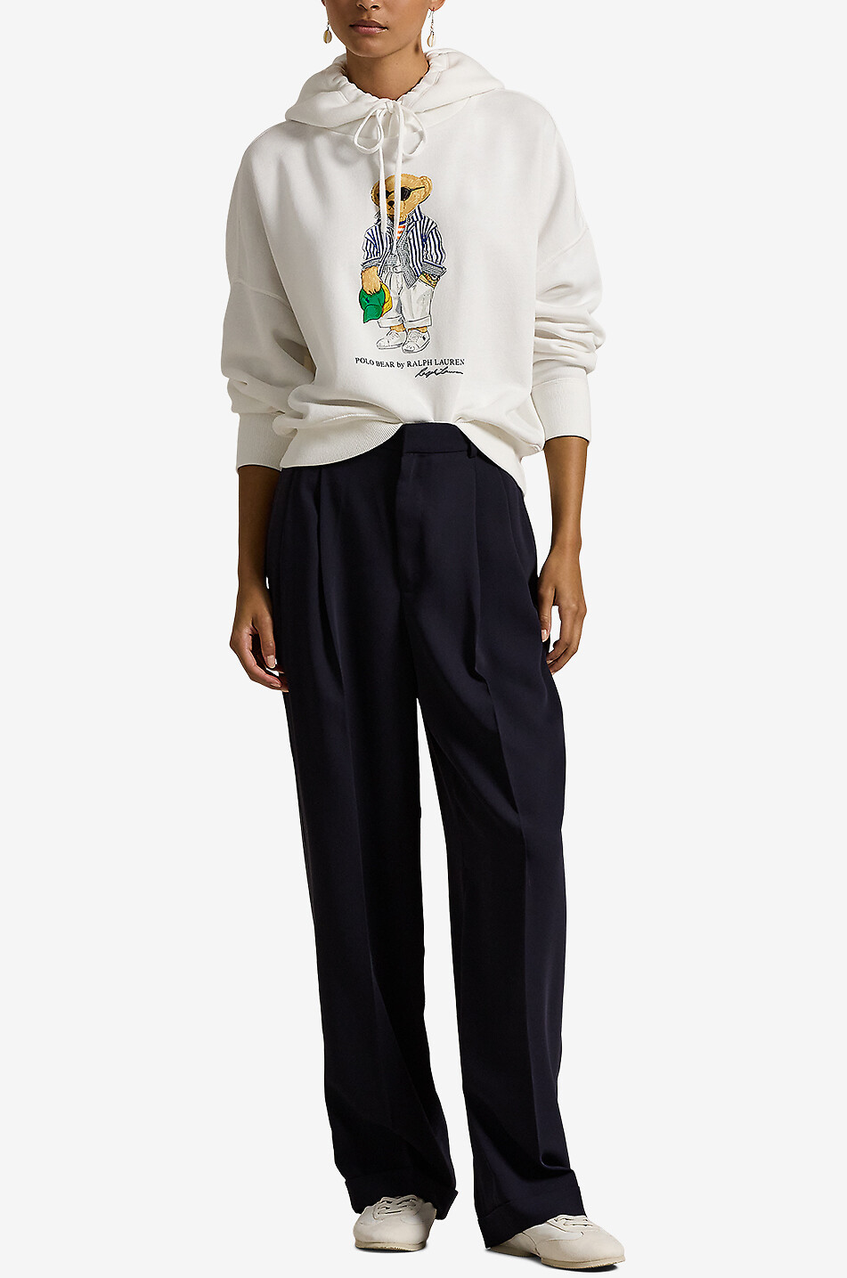 POLO RALPH LAUREN Sweat-shirt à capuche décontracté Seaside Polo Bear Femme BLANC 4