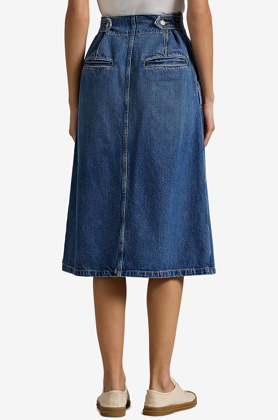 Jupe midi évasé en denim Colel Wash
