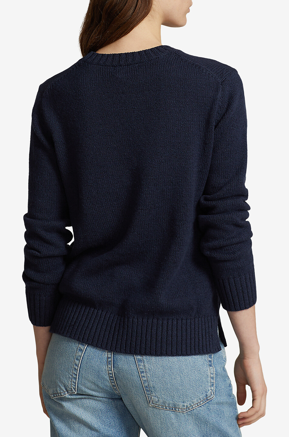 POLO RALPH LAUREN Polo Bear Flag cotton and linen jacquard jumper Women DARK BLUE 3