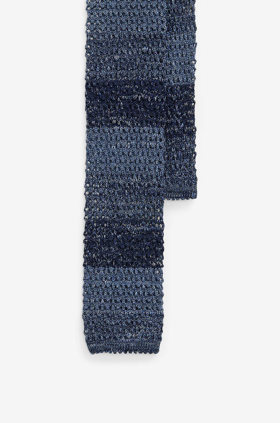 POLO RALPH LAUREN Striped openwork knit silk and linen tie Men DARK BLUE 1