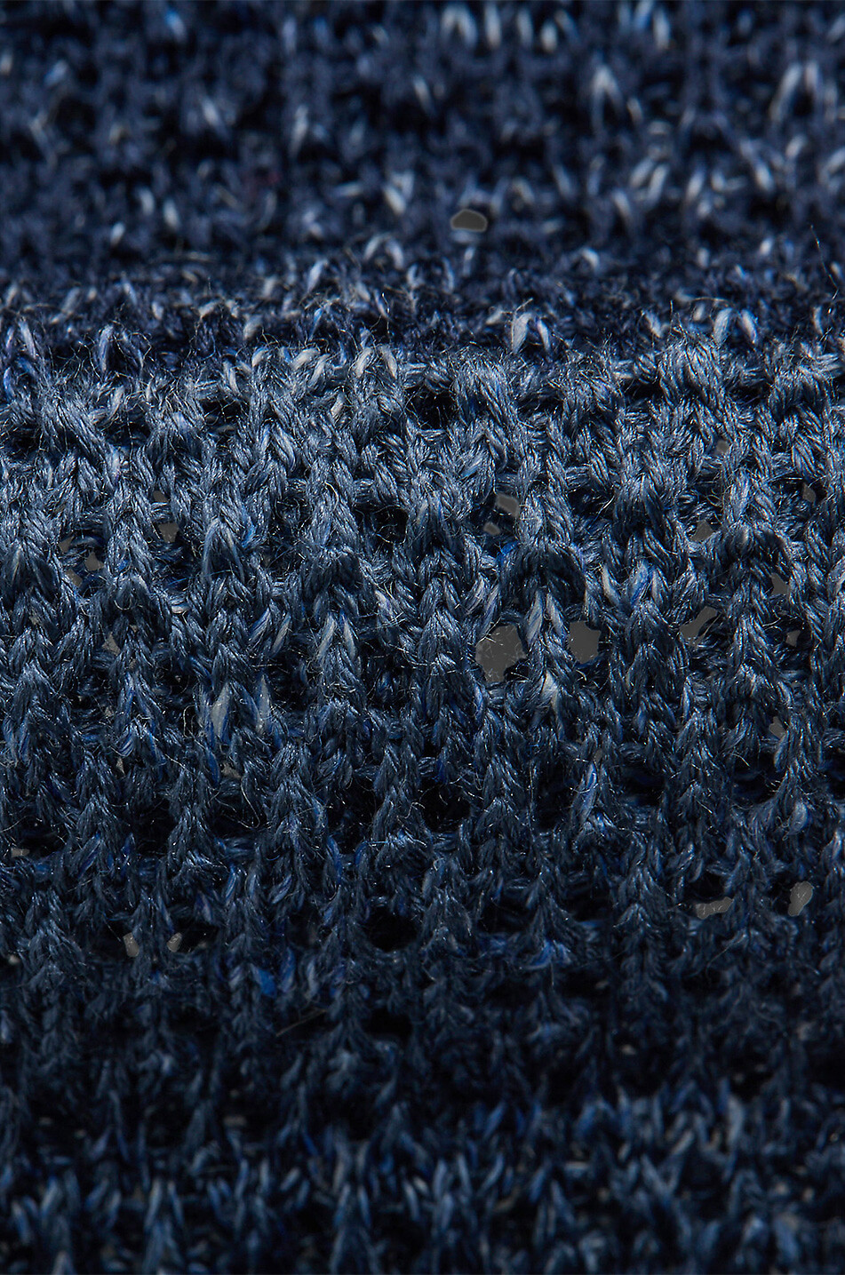 POLO RALPH LAUREN Striped openwork knit silk and linen tie Men DARK BLUE 3