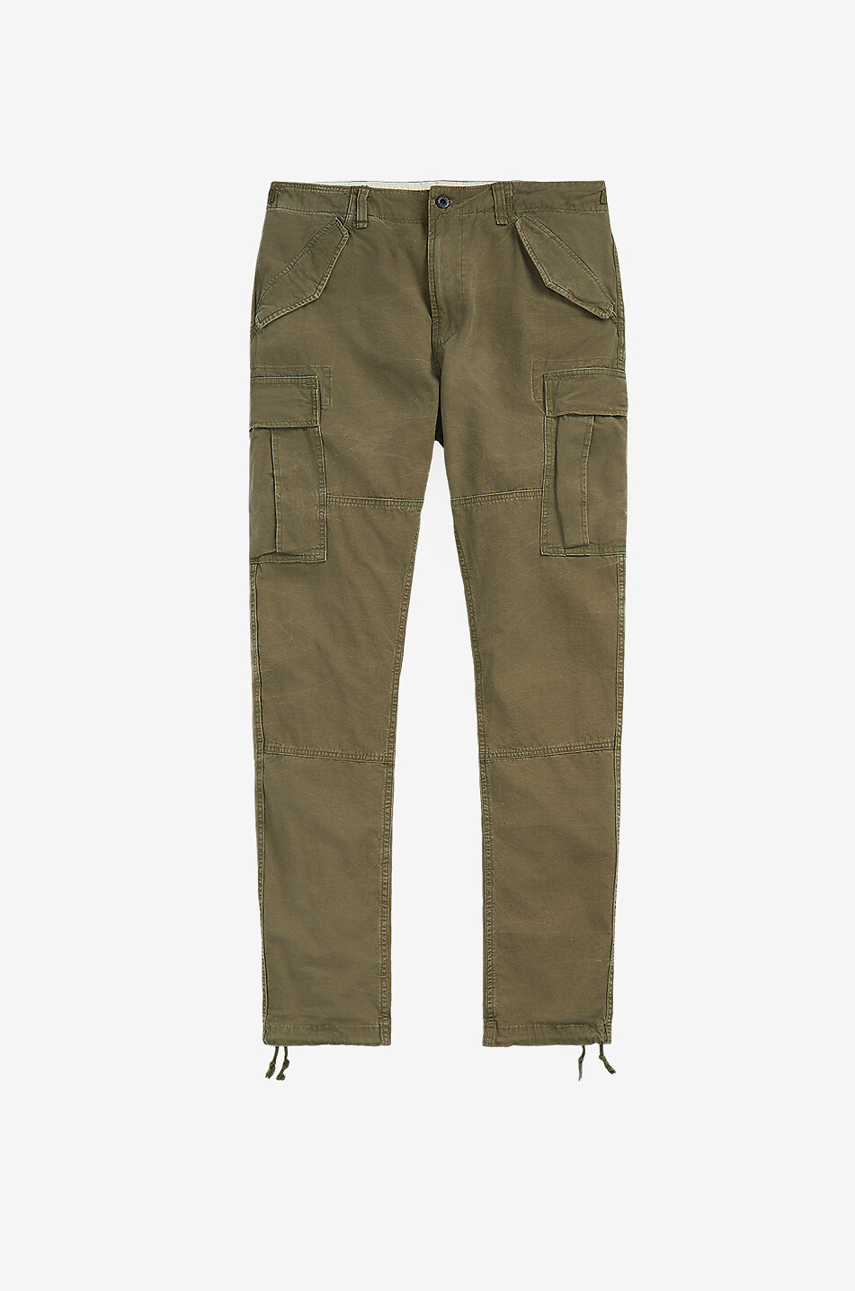 Slim fit canvas cargo trousers