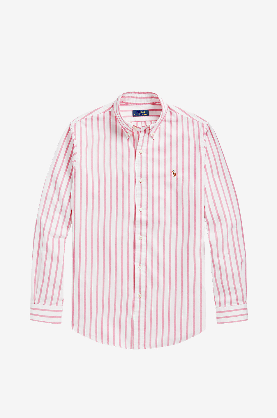 POLO RALPH LAUREN Chemise oxford rayé en coton texturé Custom Fit Homme ROSE 1