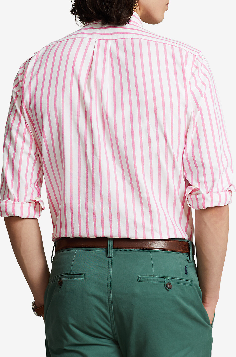 POLO RALPH LAUREN Chemise oxford rayé en coton texturé Custom Fit Homme ROSE 3