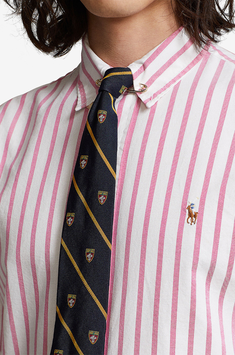POLO RALPH LAUREN Chemise oxford rayé en coton texturé Custom Fit Homme ROSE 5