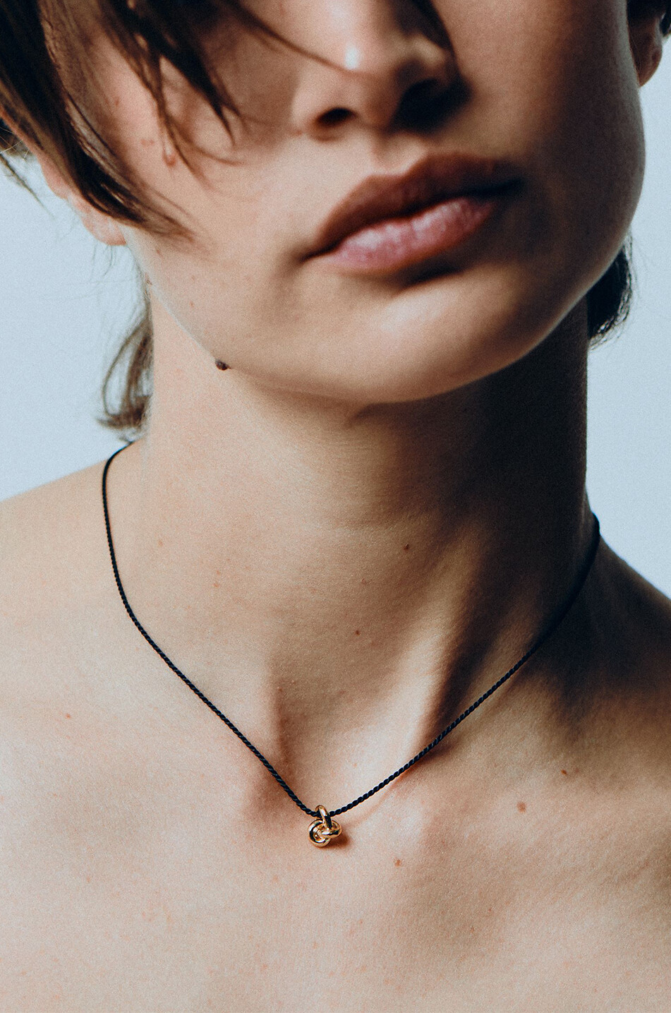 OTIUMBERG Mini Knot cord necklace with 14kt gold vermeil detail Women YELLOW 4