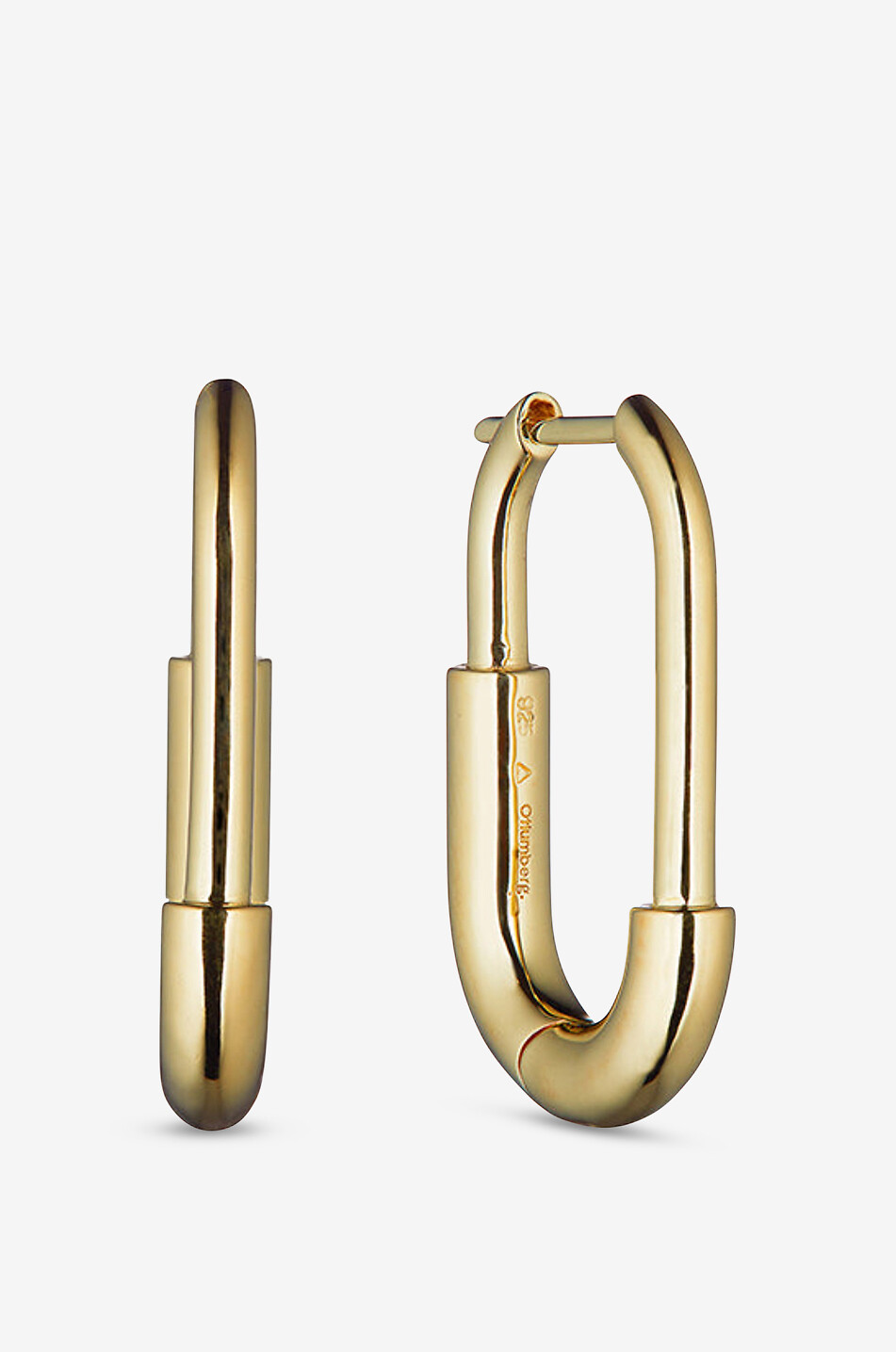 OTIUMBERG Grandes créoles ovales dorées Staple Femme JAUNE 1