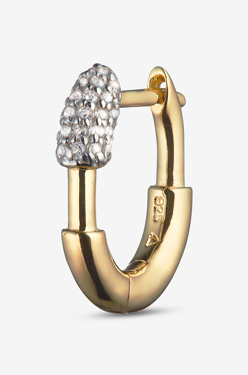 Kleine goldene Creolen mit Zirkonia Pavé Staple