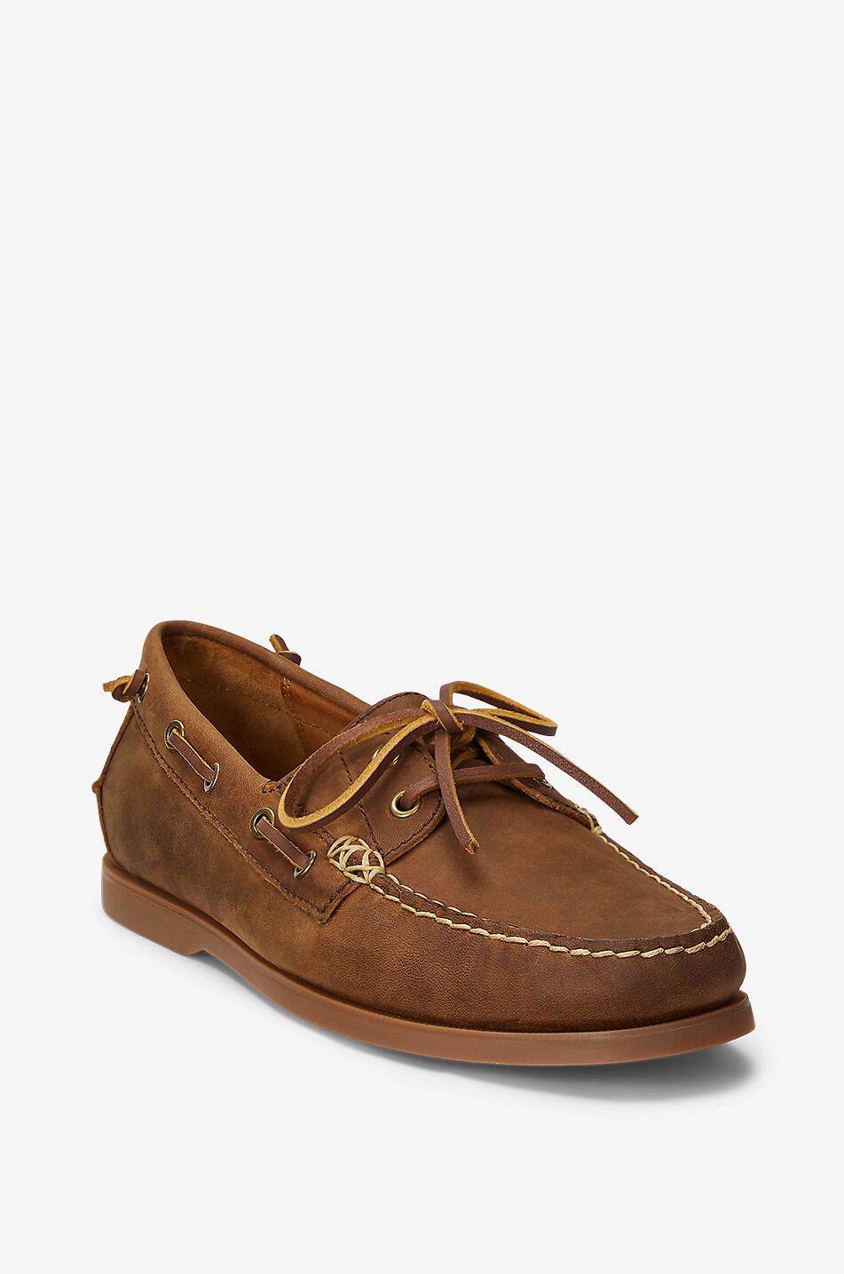 Merton oiled leather boat shoes
