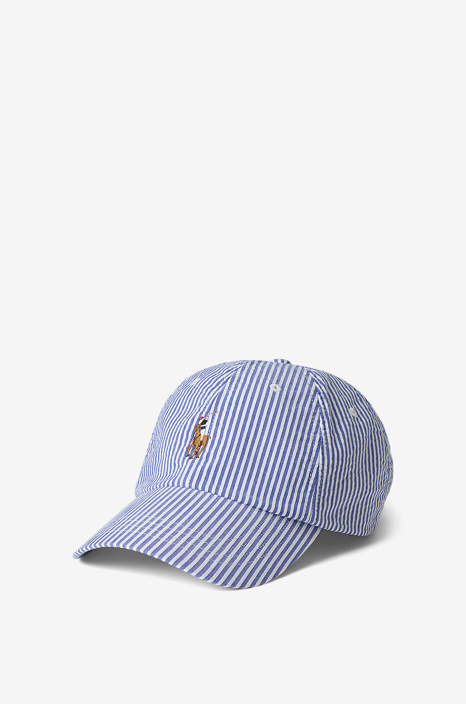 POLO RALPH LAUREN Baseballkappe aus Seersucker Pony Herren BLAU 1