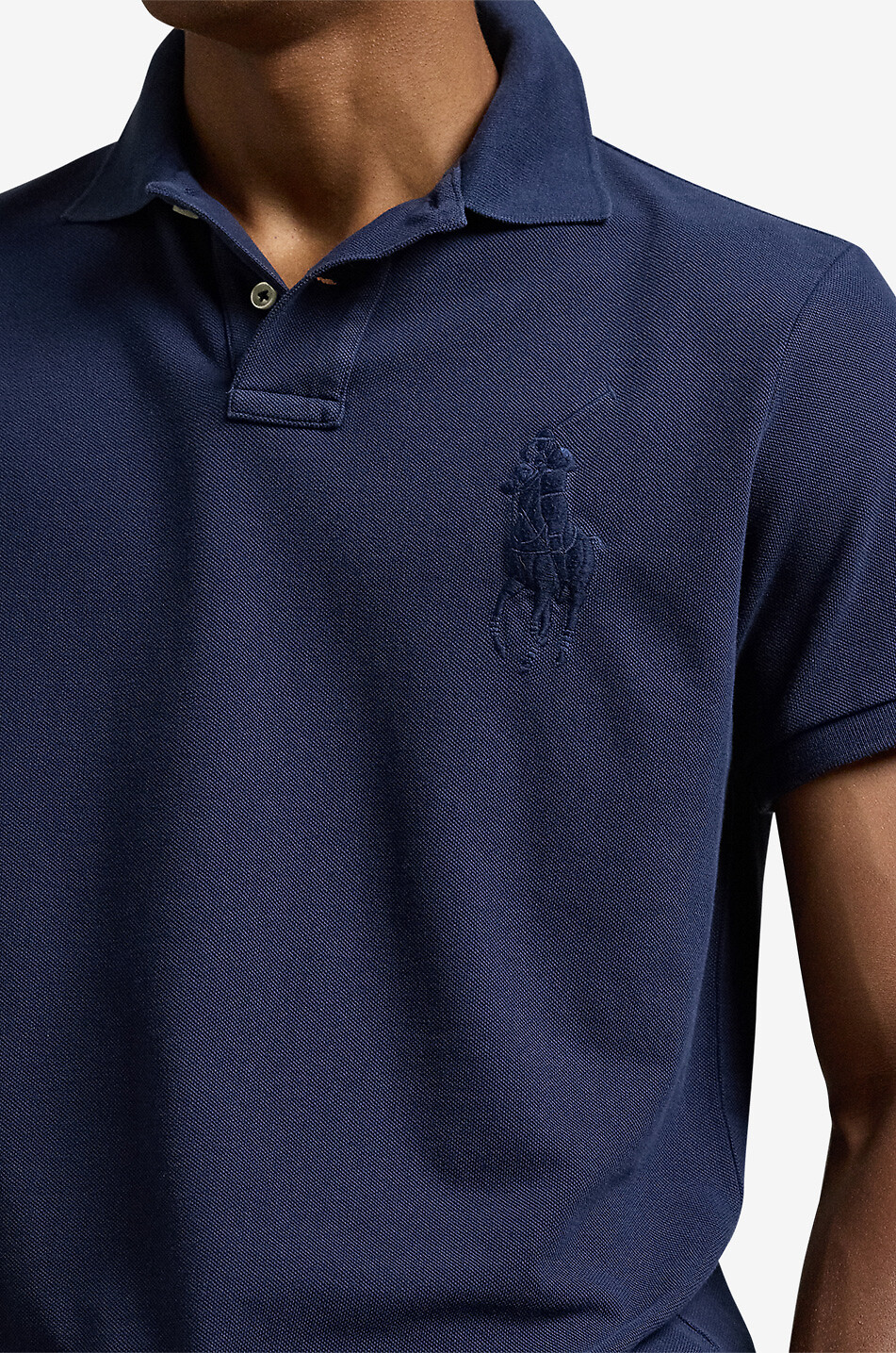 POLO RALPH LAUREN Kurzarm-Polohemd Custom Slim Big Pony Herren DUNKELBLAU 5