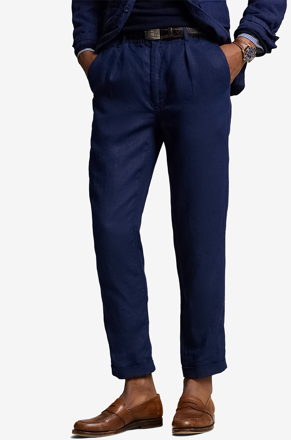 POLO RALPH LAUREN Slim-Fit-Leinenhose mit Gummizug Polo Prepster Herren DUNKELBLAU 2