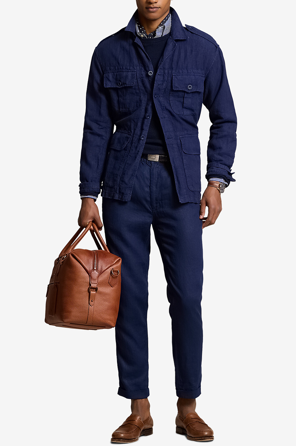 POLO RALPH LAUREN Slim-Fit-Leinenhose mit Gummizug Polo Prepster Herren DUNKELBLAU 4