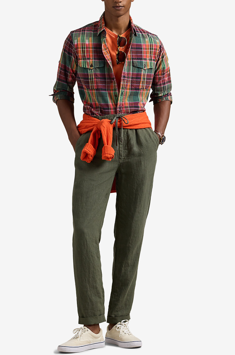 POLO RALPH LAUREN Slim-Fit-Leinenhose mit Gummizug Polo Prepster Herren KHAKI 4