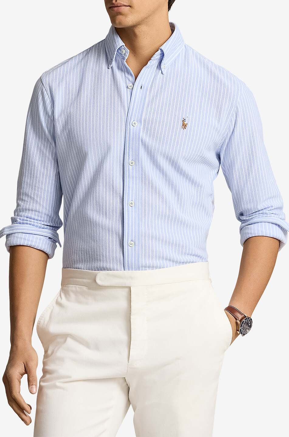 POLO RALPH LAUREN Gestreiftes Oxfordhemd aus Baumwollpiqué Pony Herren BLAU 2